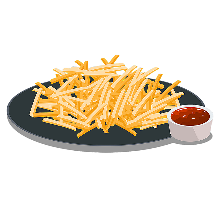 Pommes mit Ketchup